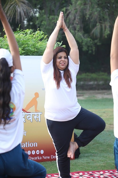 Yoga Day celebration in Dwarka