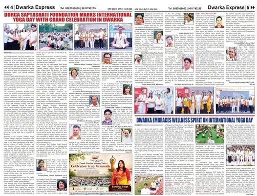 Durga Saptashati Foundation Marks International Yoga Day with Grand Celebration in Dwarka